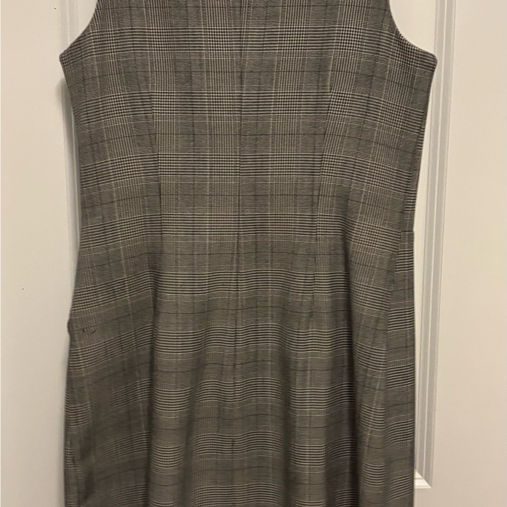 Banana Republic Black and White Checkered Midi Dress